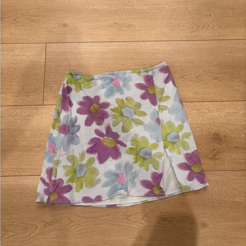 Sunday Best Floral Mini Skirt - Purple, Green, Blue